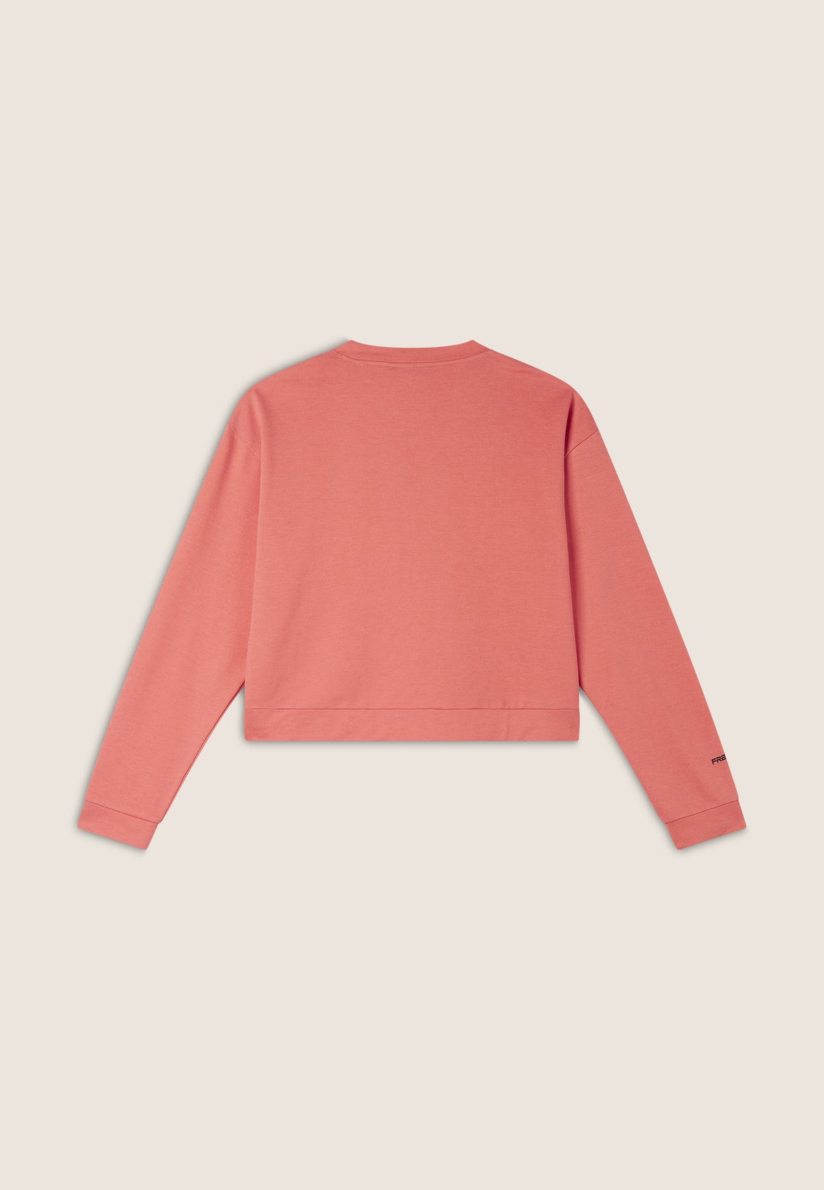 Comfort fit cropped sweatshirt with Mickey Mouse embroidery - Coral