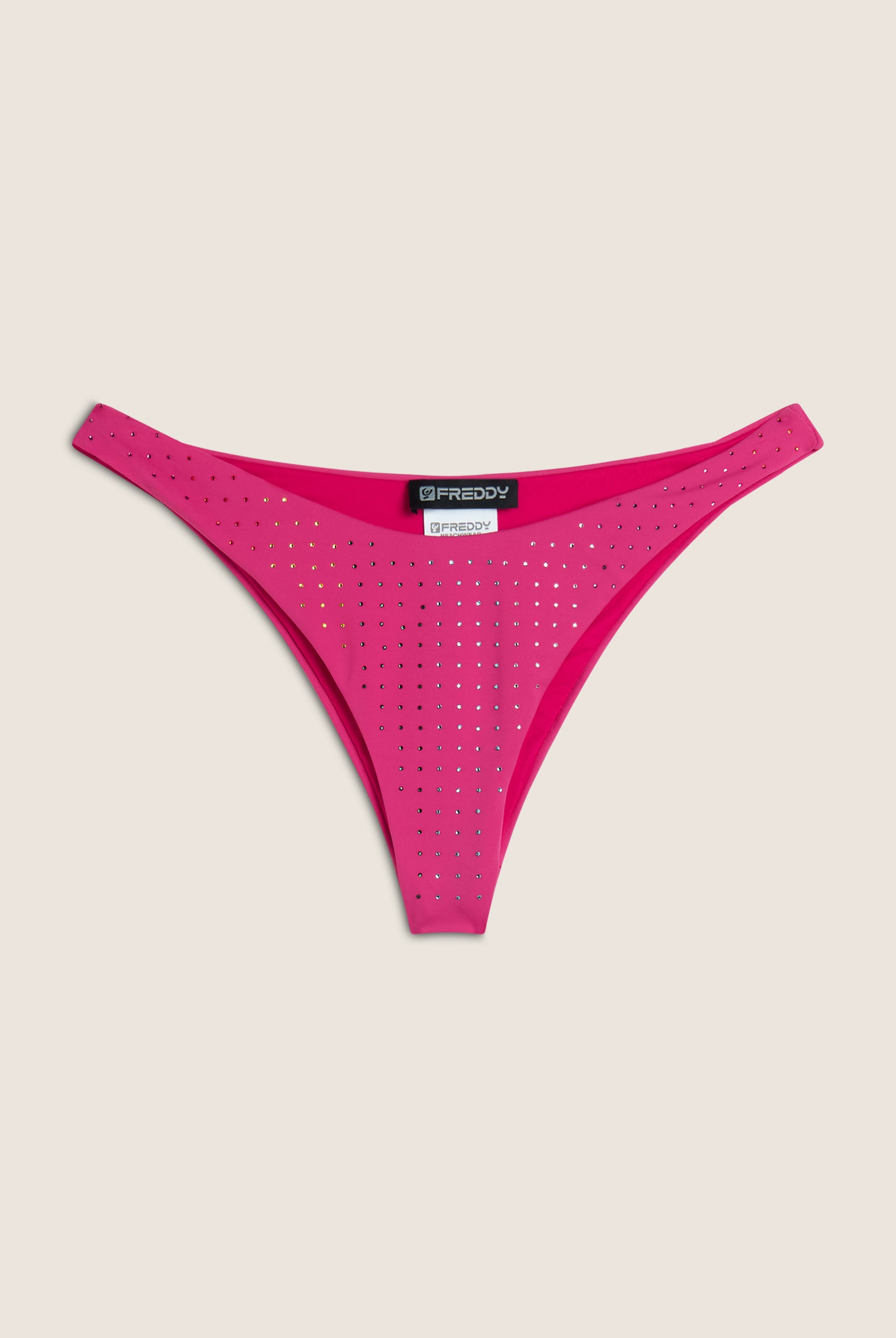 Bikinihose mit Strassverzierung - FUCHSIA