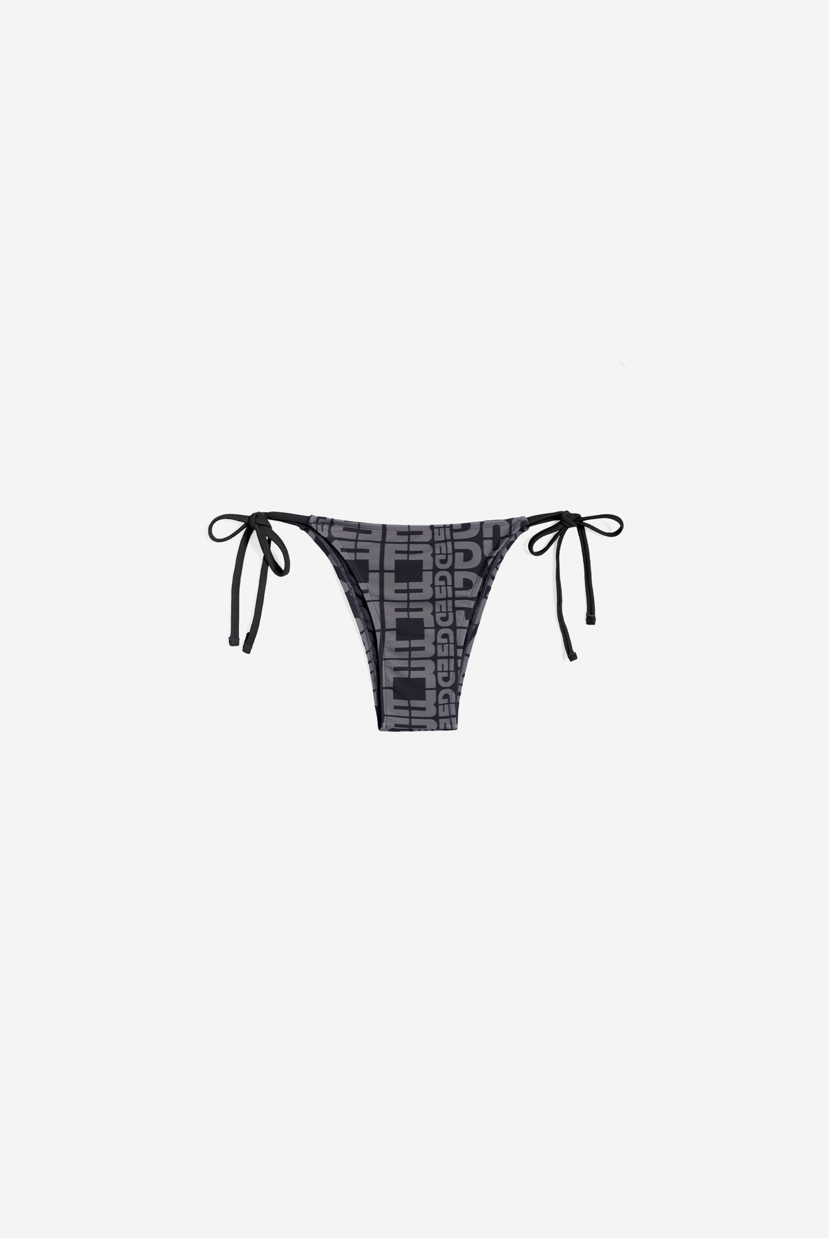 String-Bikinihose mit Allover-Logo-Print - BLACK