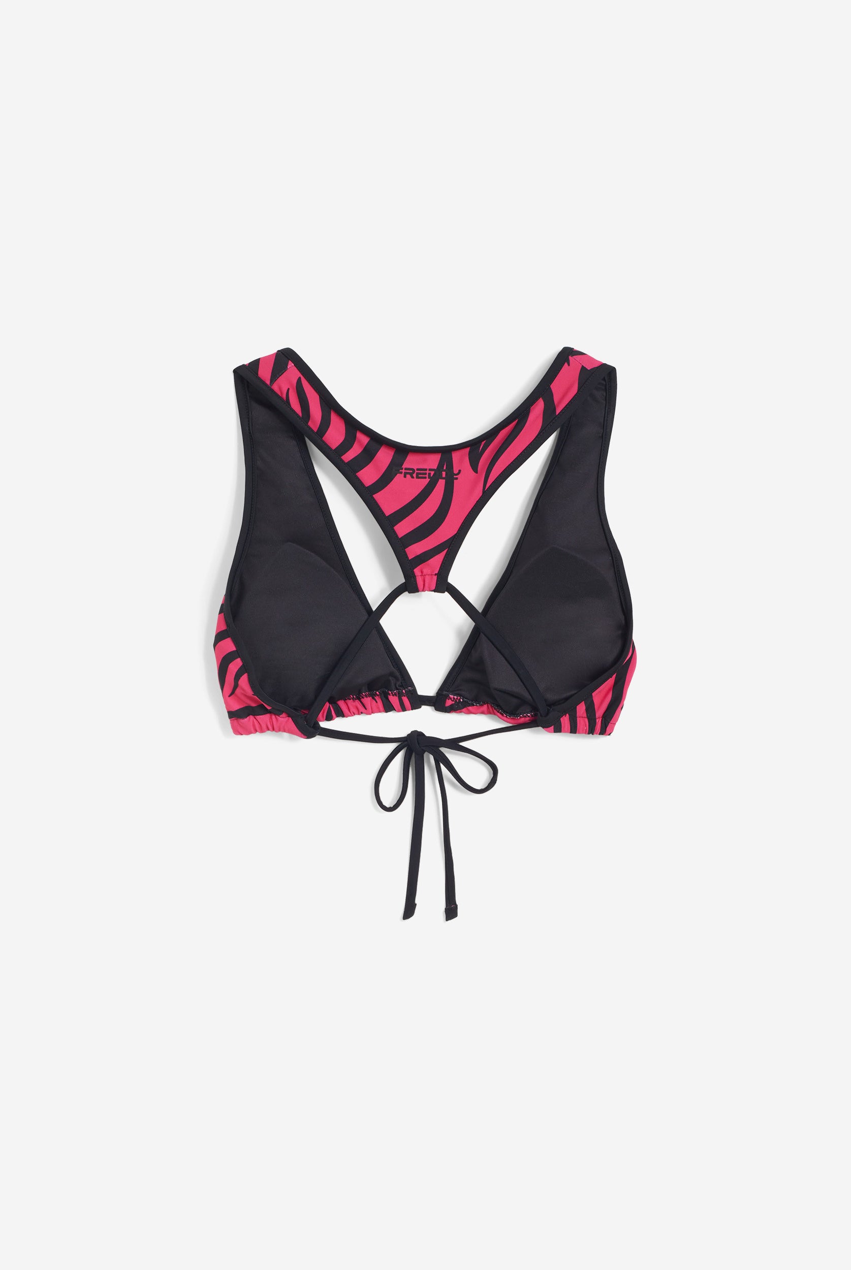 Triangel-Bikinioberteil mit Zebramuster - FUCHSIA