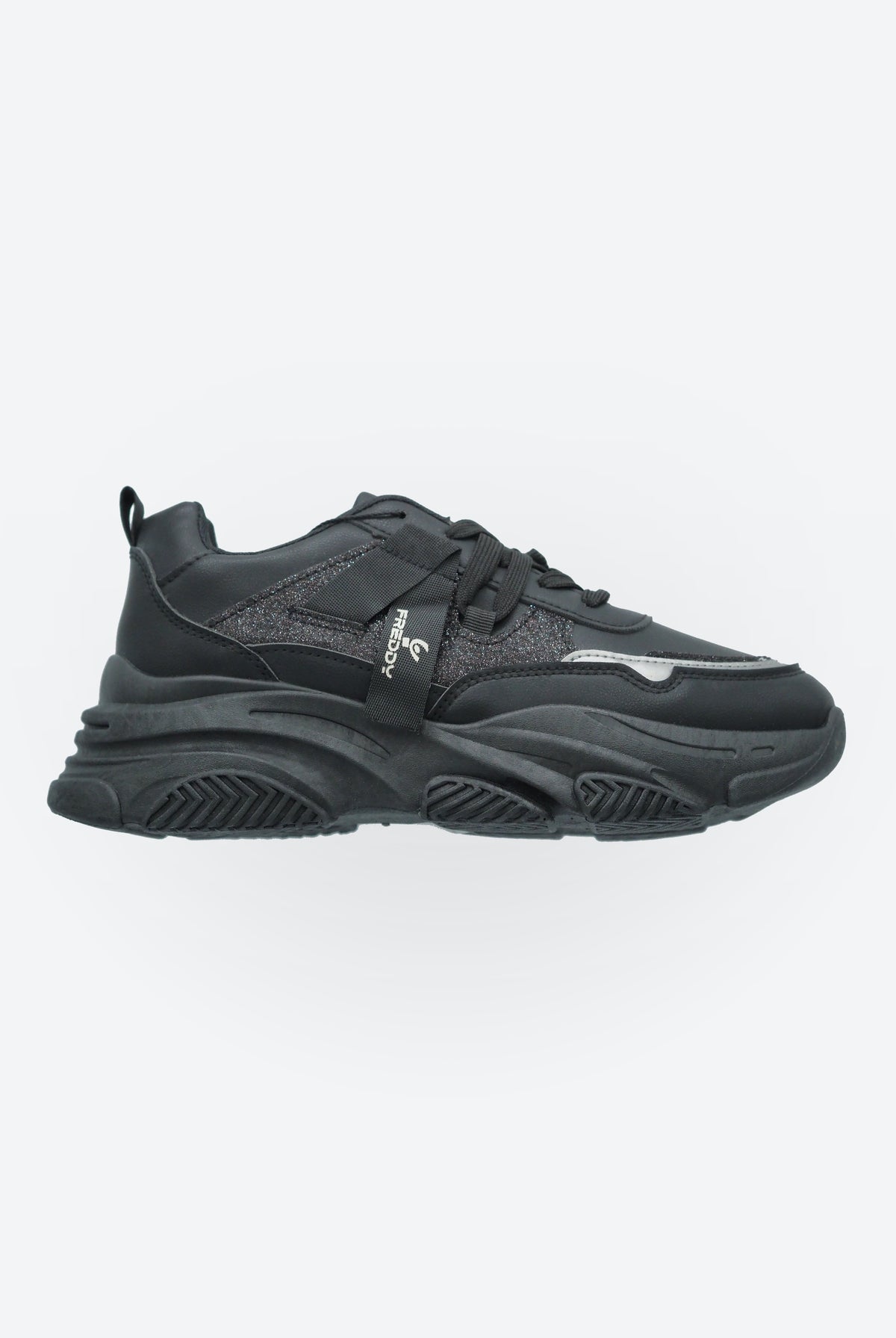 Damen-Sneaker mit Glitzerdetails und klobiger Sohle