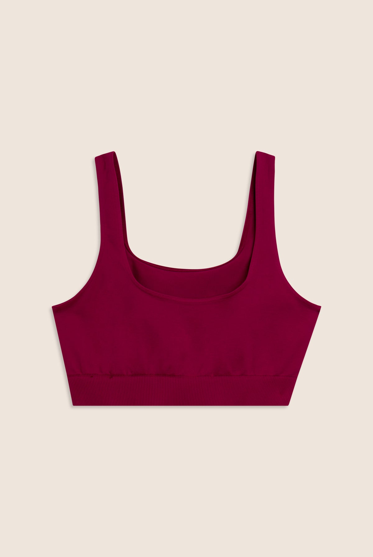 Seamless sporty top with ribbed band under the bust - Raspberry Radiance