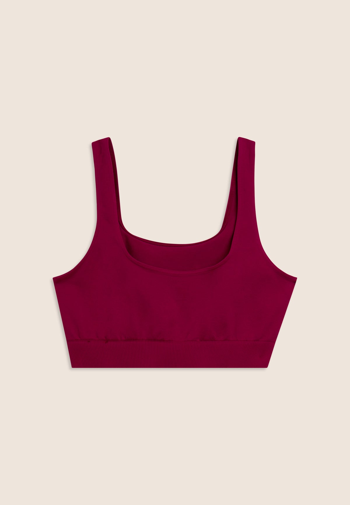 Seamless sporty top with ribbed band under the bust - Raspberry Radiance