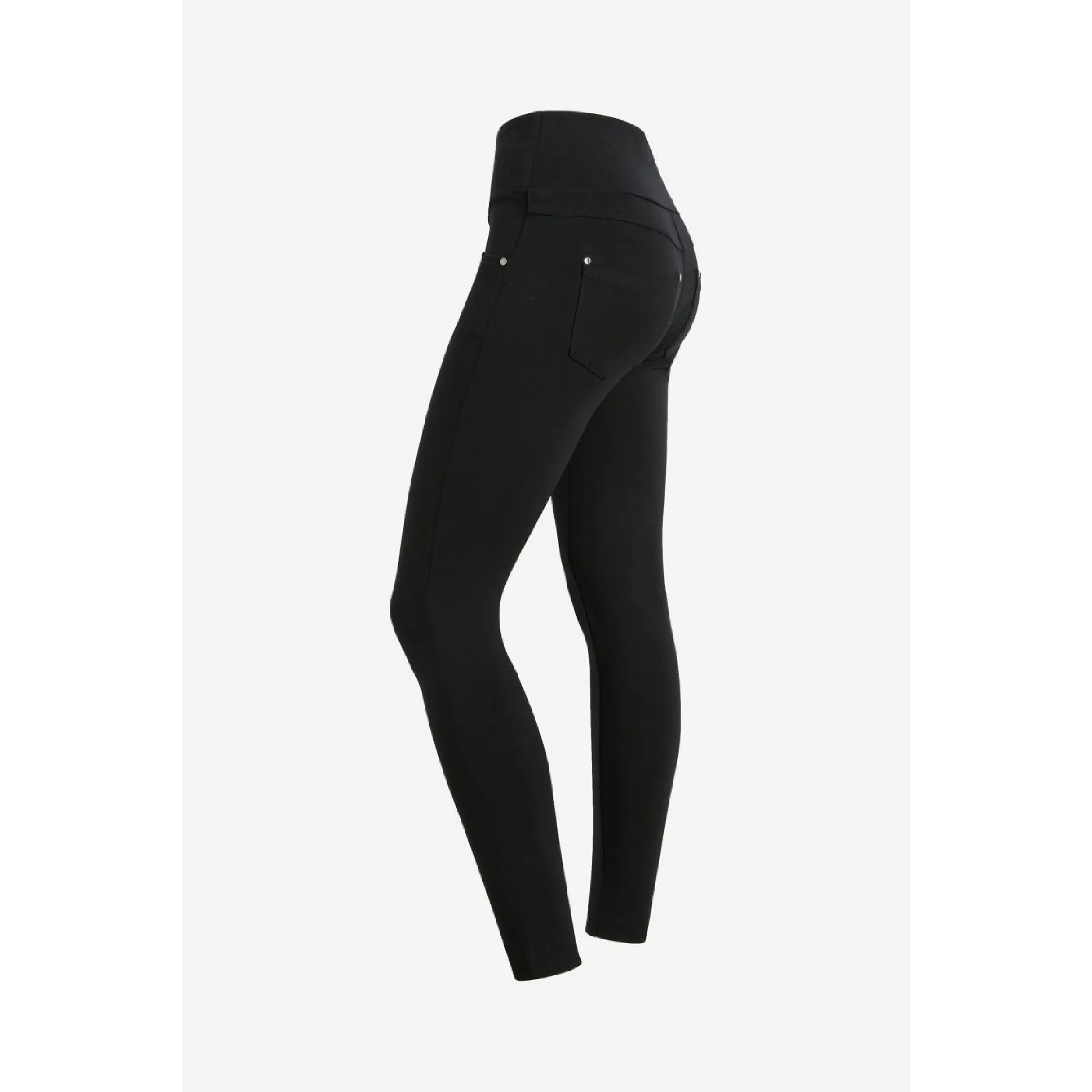 Freddy N.O.W.® Yoga Damen Comfort Hose - High High Waist Super Skinny - überkreutzter Bund - Schwarz - N0