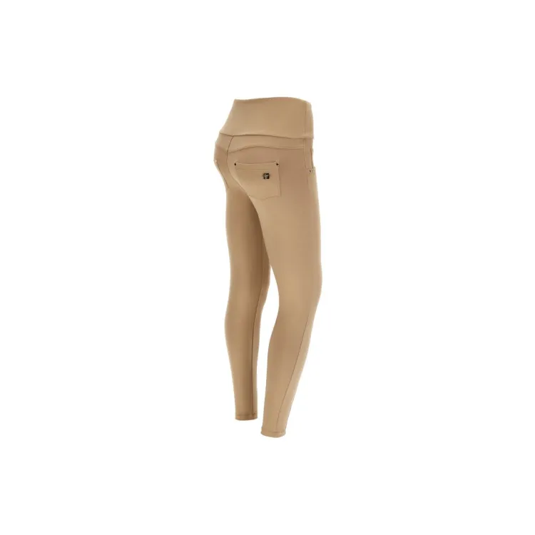 Freddy N.O.W.® Yoga Damen Comfort Hose - High High Waist Super Skinny - überkreutzter Bund - Hellbraun - M35