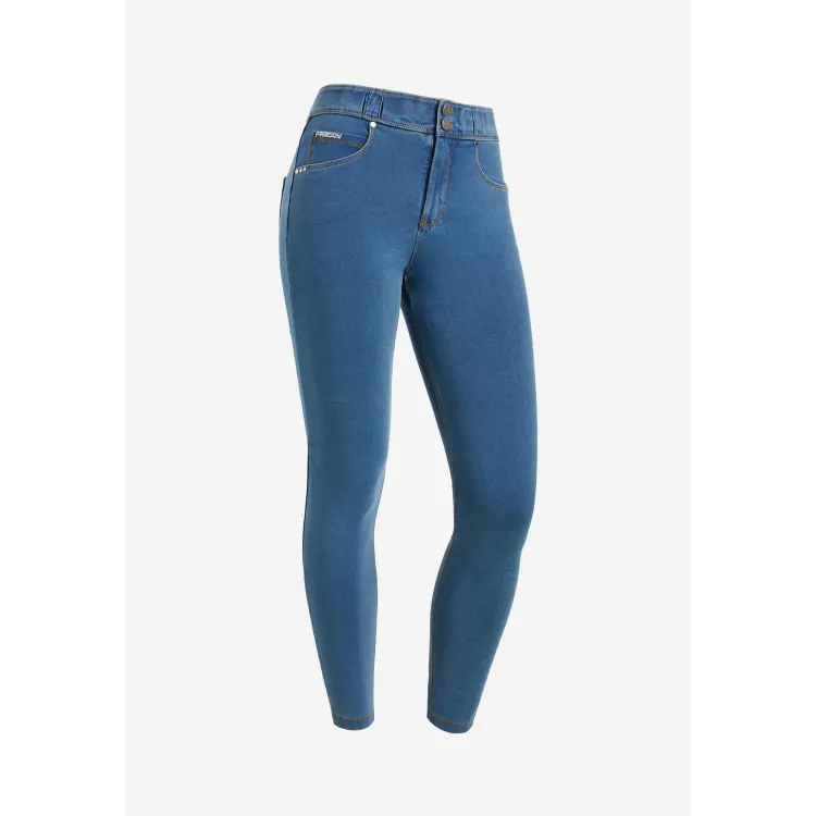 Freddy N.O.W.® Eco Damen Comfort Jeans - Mid Waist Skinny - Hellblau - Gelbe Nähte - J4Y