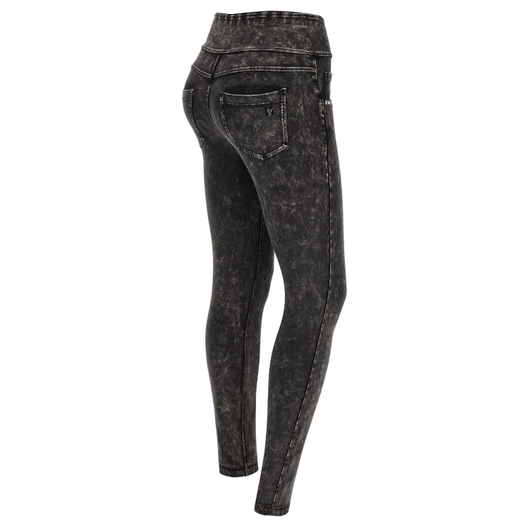 Freddy N.O.W.® Yoga Damen Comfort Jeans - High Waist Skinny - Stückgefärbt - Schwarz - N0