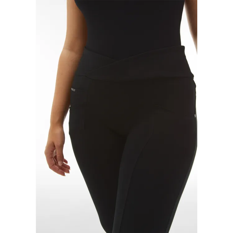 Freddy N.O.W.® Yoga Damen Comfort Hose - High High Waist Super Skinny - überkreutzter Bund - Schwarz - N0