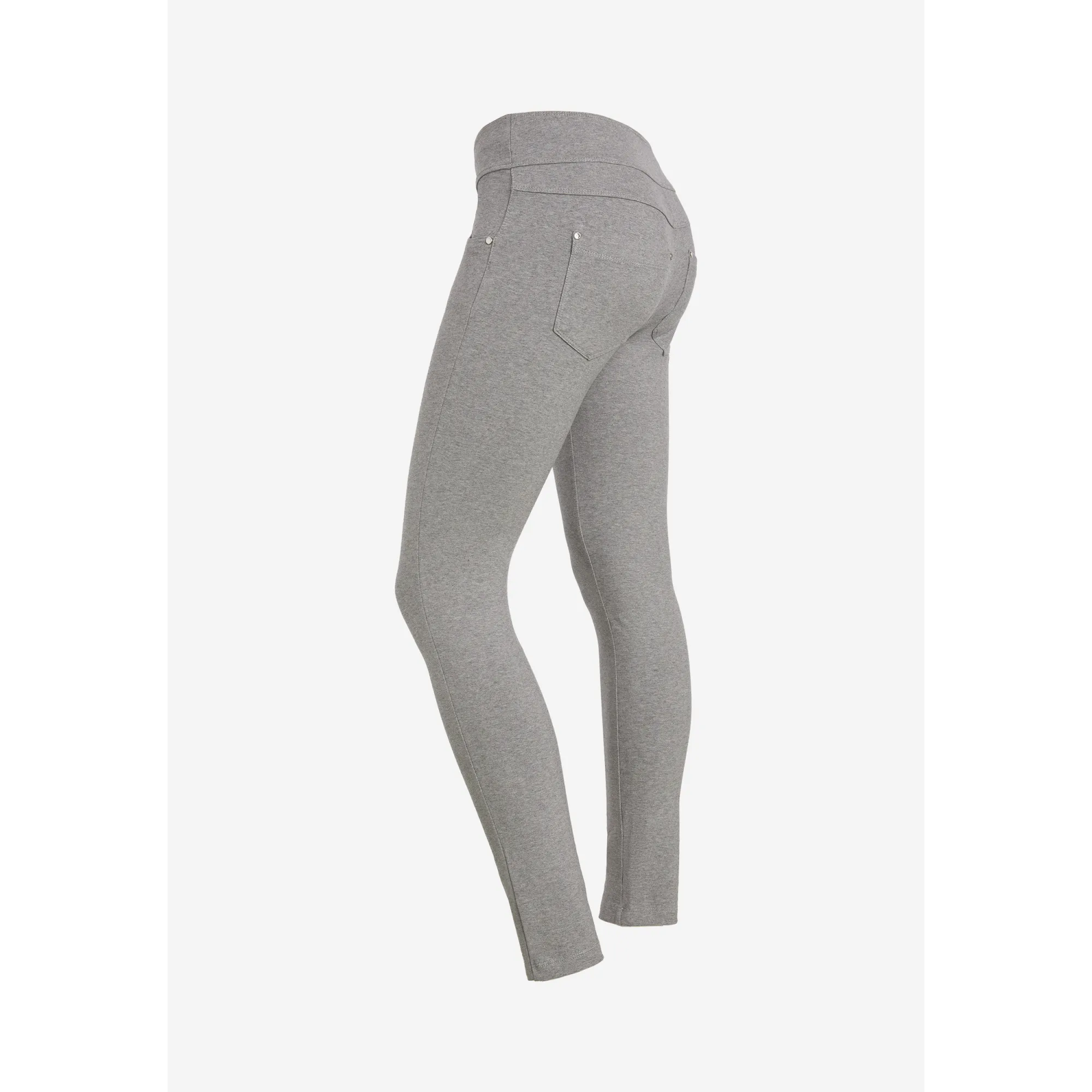 Freddy N.O.W.® Yoga Damen Comfort Hose - Mid Waist Skinny - Grau meliert - H400