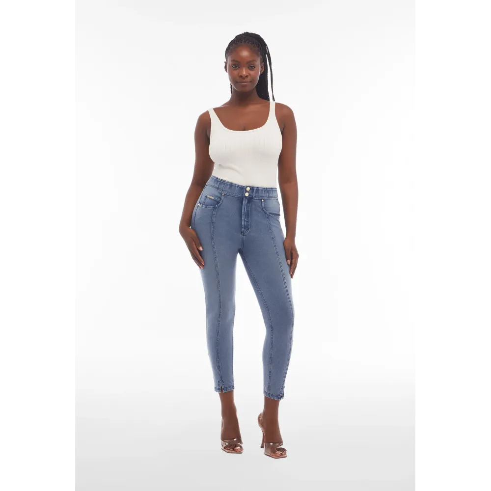Freddy N.O.W.® Eco Damen Comfort Jeans - 7/8 High Waist Super Skinny - Denim - Blaue Nähte - J108B