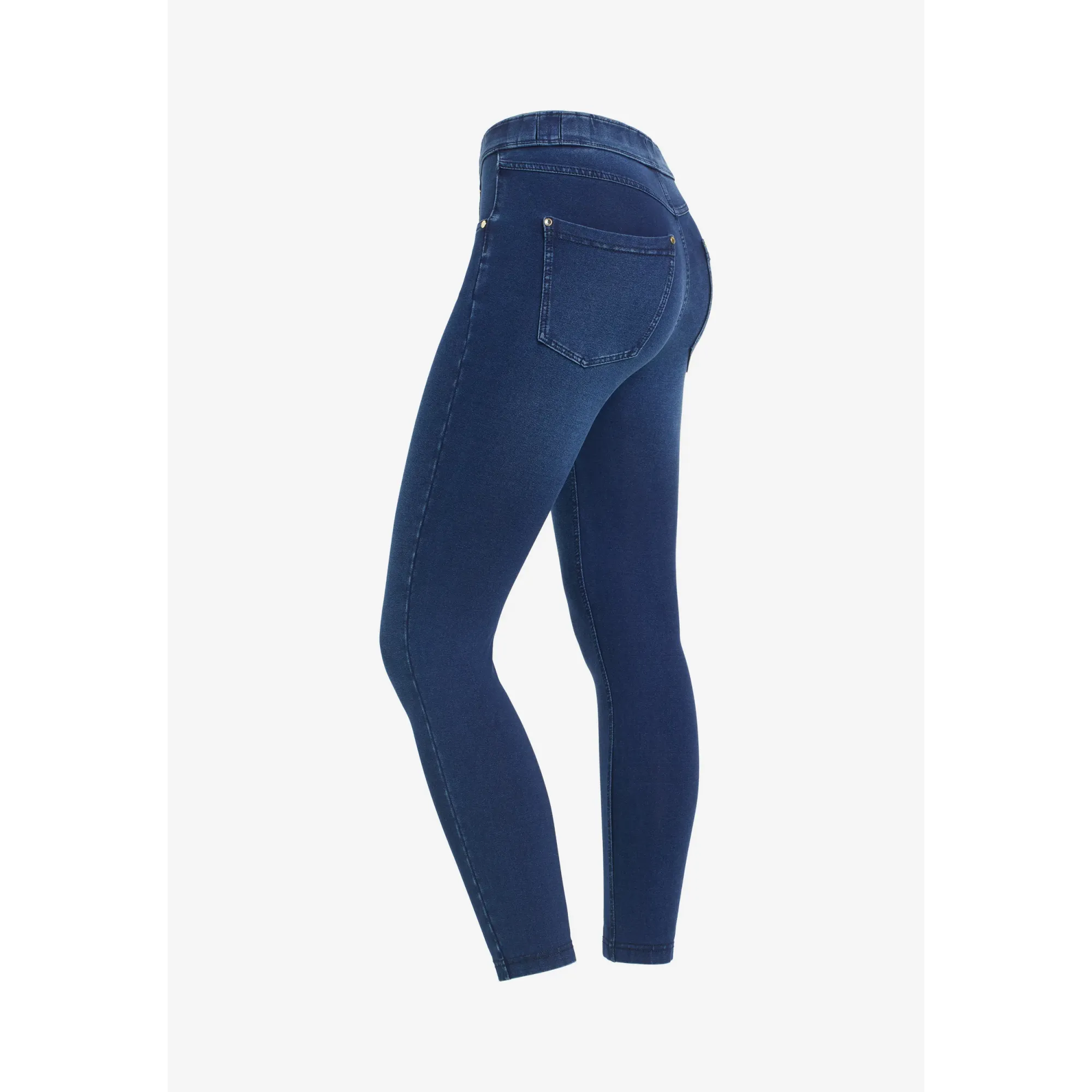 Freddy N.O.W.® Eco Damen Comfort Jeans - 7/8 High Waist Super Skinny - Indigoblau - Blaue Nähte - J0B