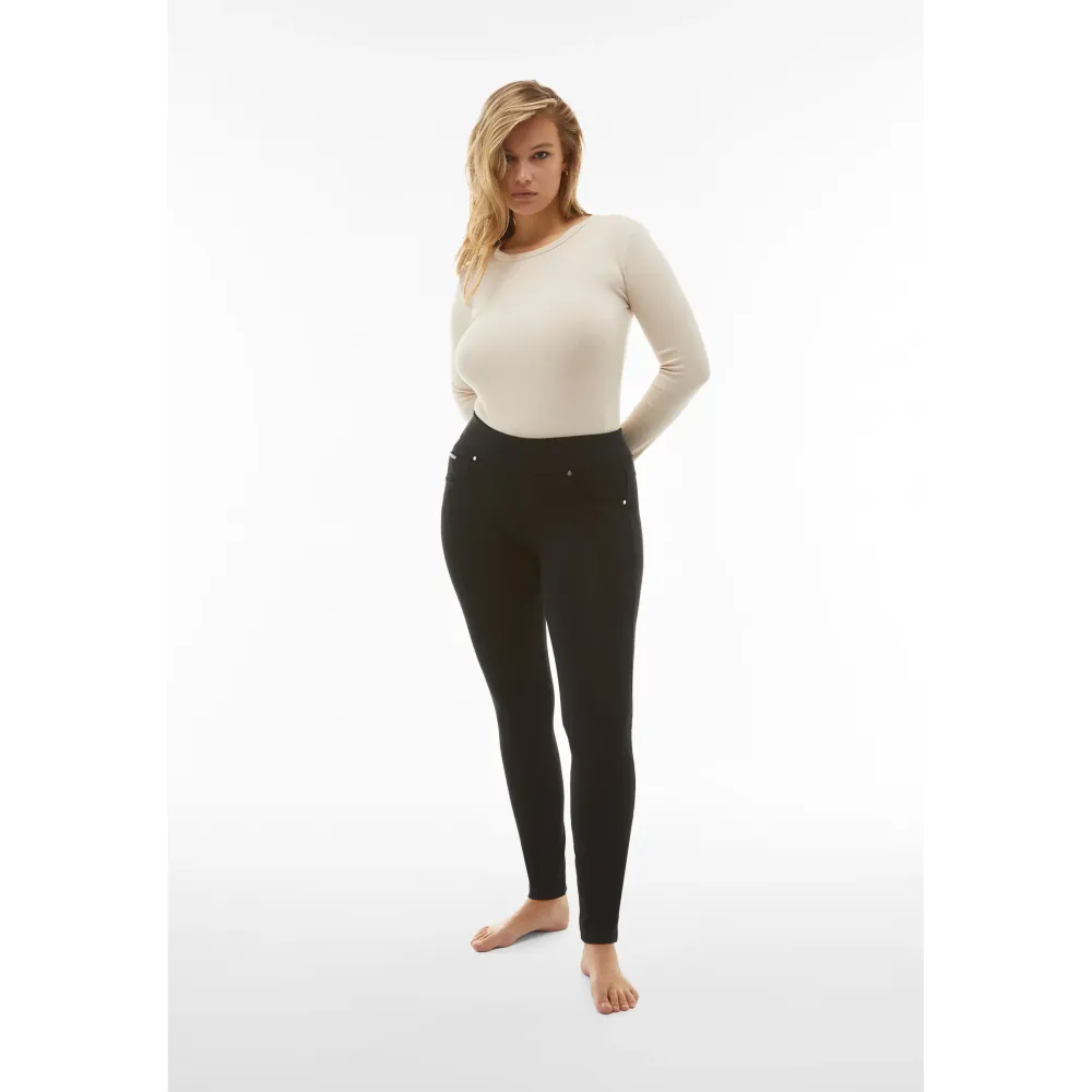 Freddy N.O.W.® Yoga Damen Comfort Hose - Mid Waist Skinny - Schwarz - N0