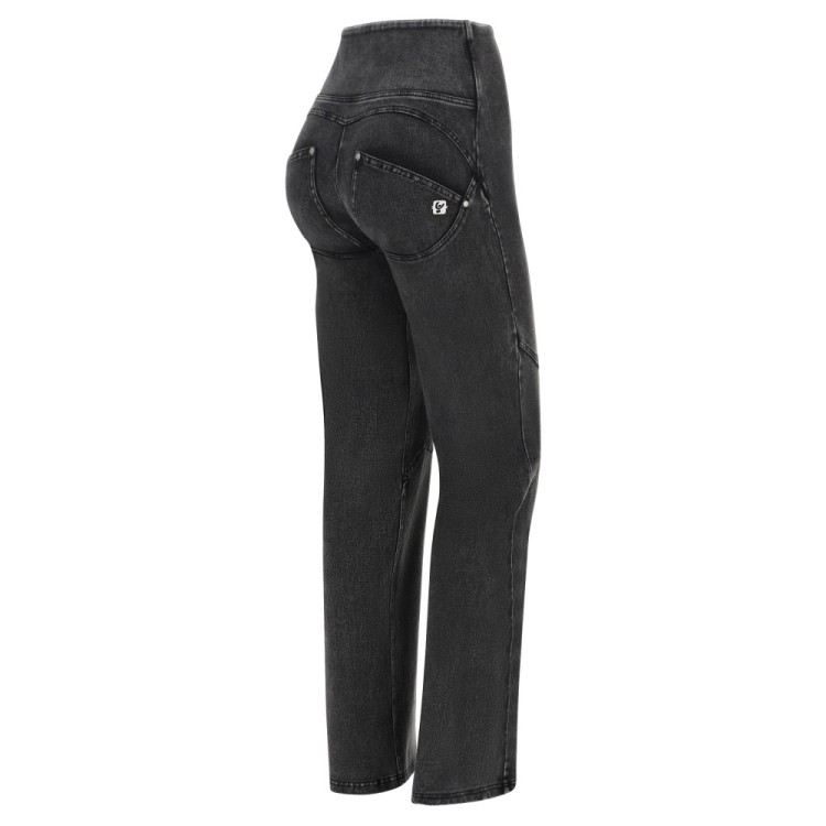 Freddy WR.UP® Snug Denim - High Waist Wide Leg - Black Denim – Black Seam - J103N