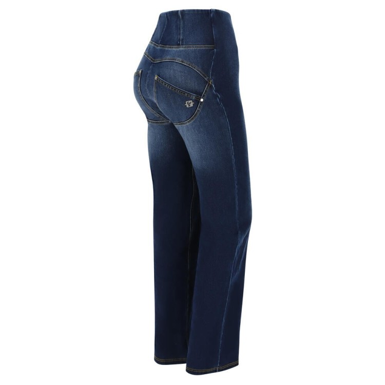 WR.UP® Snug Denim - High Waist Straight - Dark Denim – Blue Seam - J0B