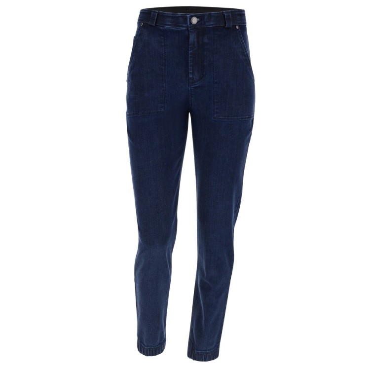 Freddy Fit Jeans - 7/8 High Waist Straight - Dark Denim – Blue Seam - J0B