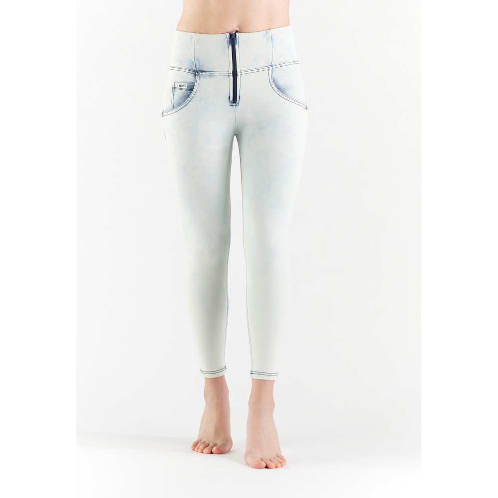 Freddy WR.UP® Snug Denim - 7/8 High Waist Super Skinny - White Blue Denim - Blue Seam - J94B