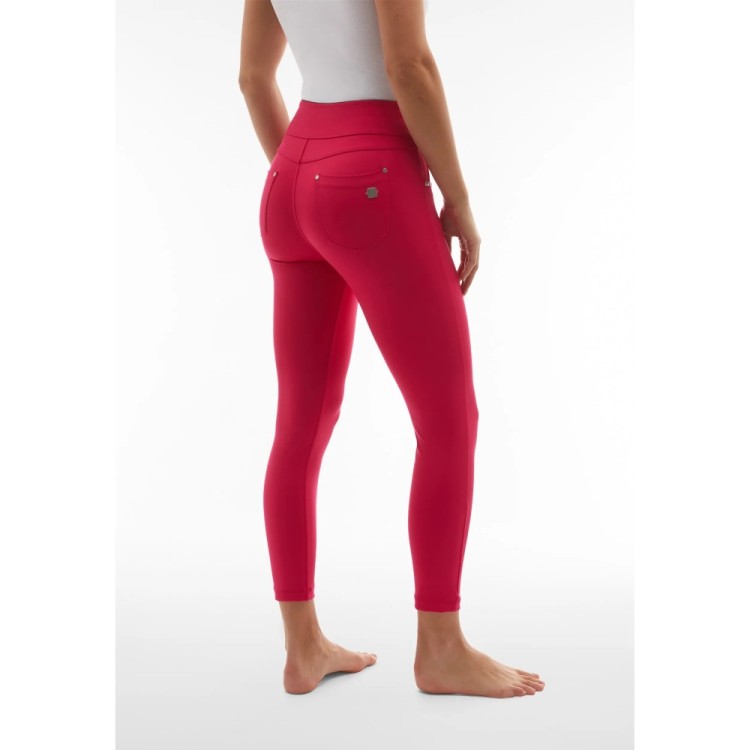Freddy N.O.W.® Yoga Eco Tech Damen Comfort Hose - 7/8 Mid Waist Super Skinny - Pink/Fuchsia