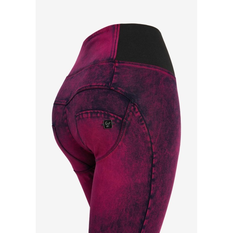 Freddy WR.UP® Damen Push-Up Jeans - Super High Waist Super Skinny - Marmor Effekt - Denim Lila/Pink - Blaue Nähte - J152B