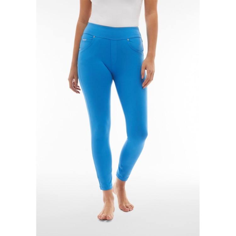 Freddy N.O.W.® Yoga Eco Damen Comfort Hose - 7/8 Mid Waist Super Skinny - Blau