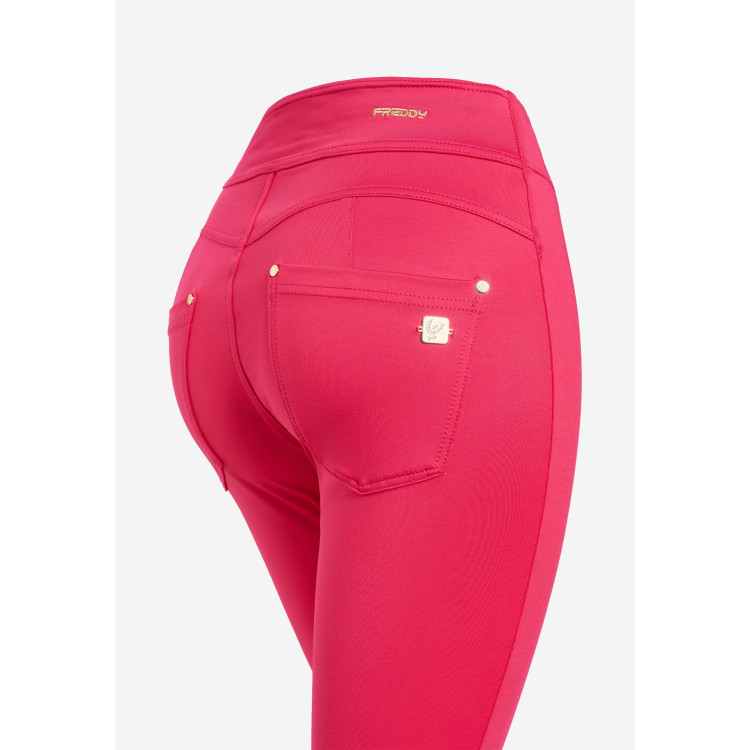 Freddy N.O.W.® Yoga Eco Tech Plus Damen Comfort Hose - Super High Waist Skinny - Pink/Fuchsia