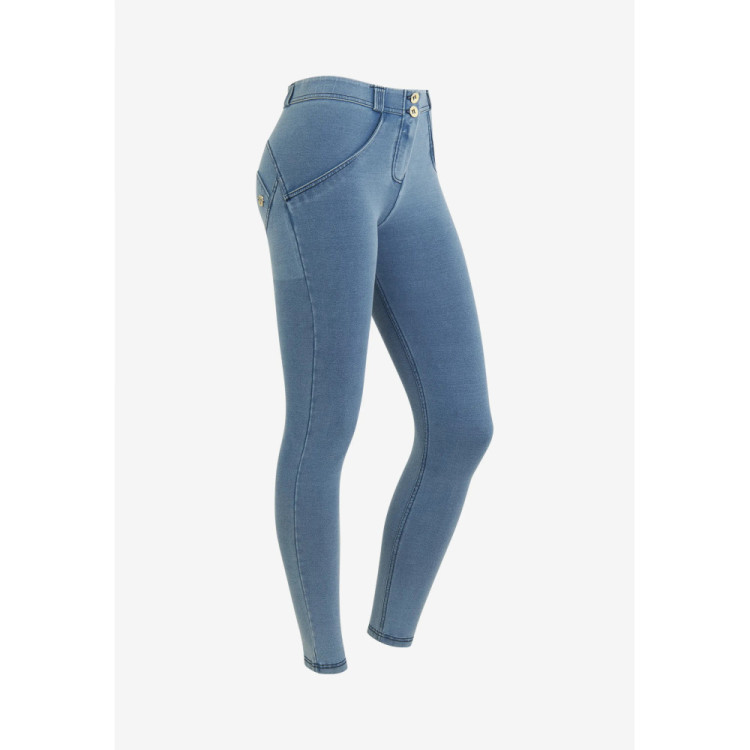 Freddy WR.UP® Damen Push-Up Jeans - 7/8 High Waist Super Skinny - Denim hell - Blaue Nähte - J107B