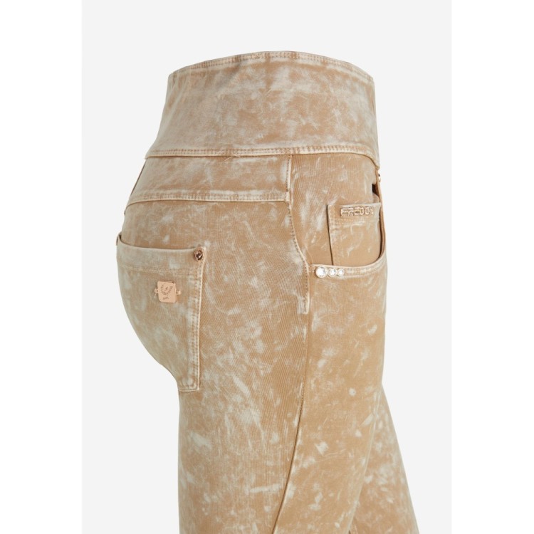 Freddy N.O.W.® Yoga Damen Comfort Jeans - High Waist Skinny - Stückgefärbt - Hellbraun - M35