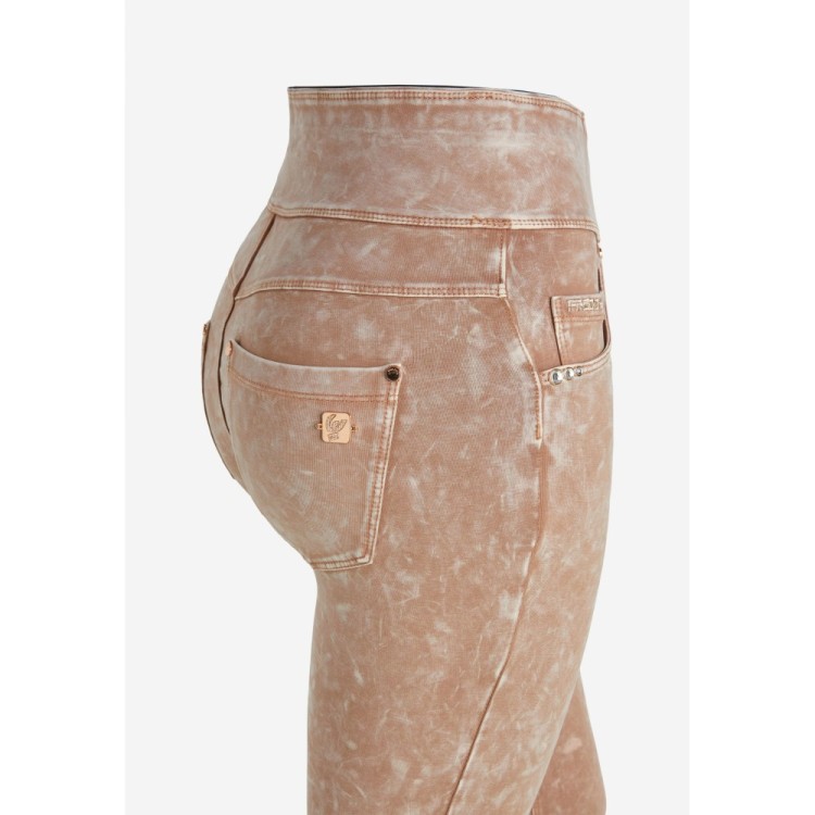 Freddy N.O.W.® Yoga Damen Comfort Jeans - High Waist Skinny - Stückgefärbt - Dunkelbeige - P80