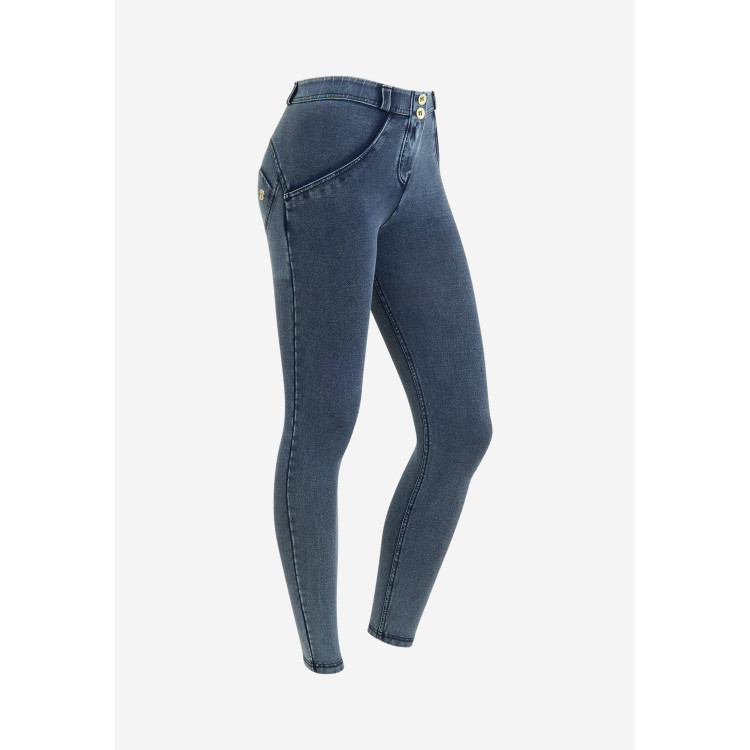 Freddy WR.UP® Damen Push-Up Jeans - 7/8 Regular Waist Super Skinny - Dark Denim - Blaue Nähte - J109B