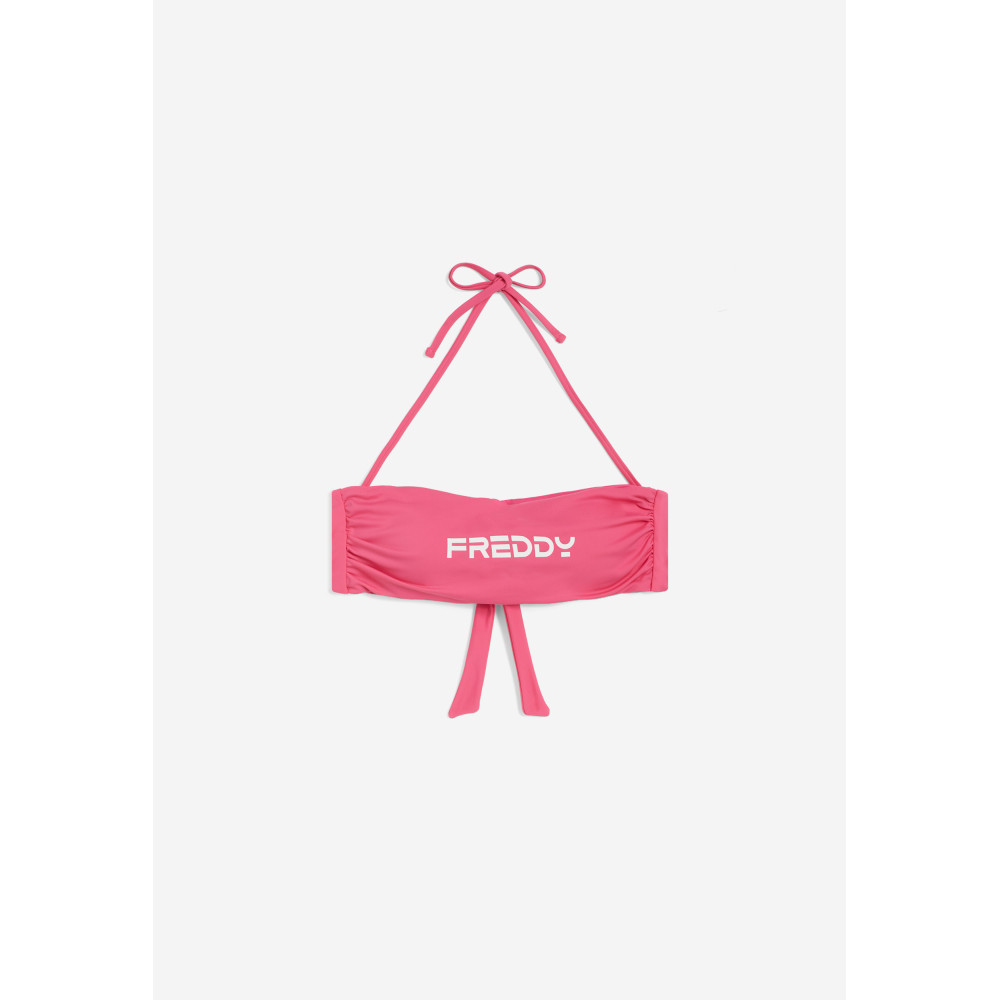 Freddy Bandeau-Bikinioberteil mit Freddy Logo - FUCHSIA