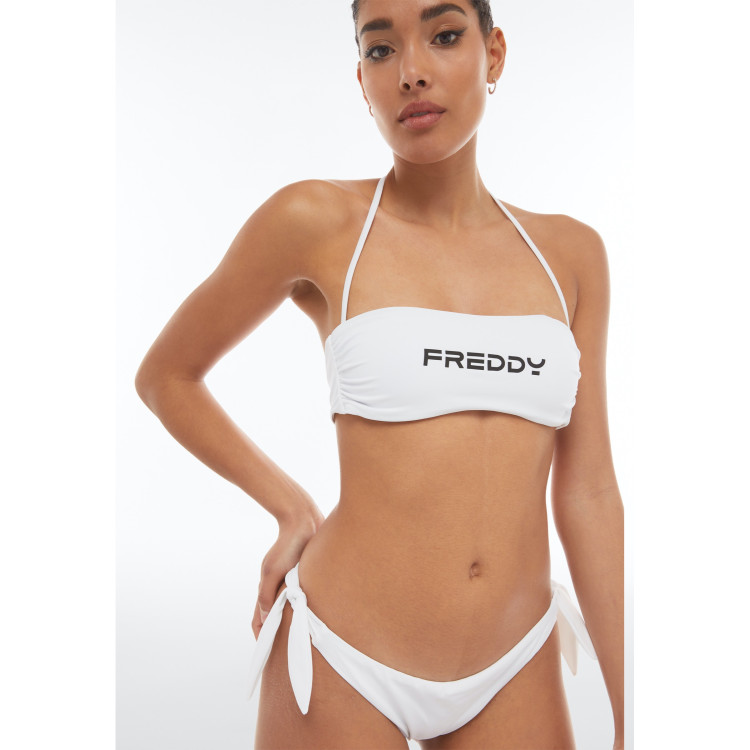 Freddy Bandeau-Bikinioberteil mit Freddy Logo - WHITE