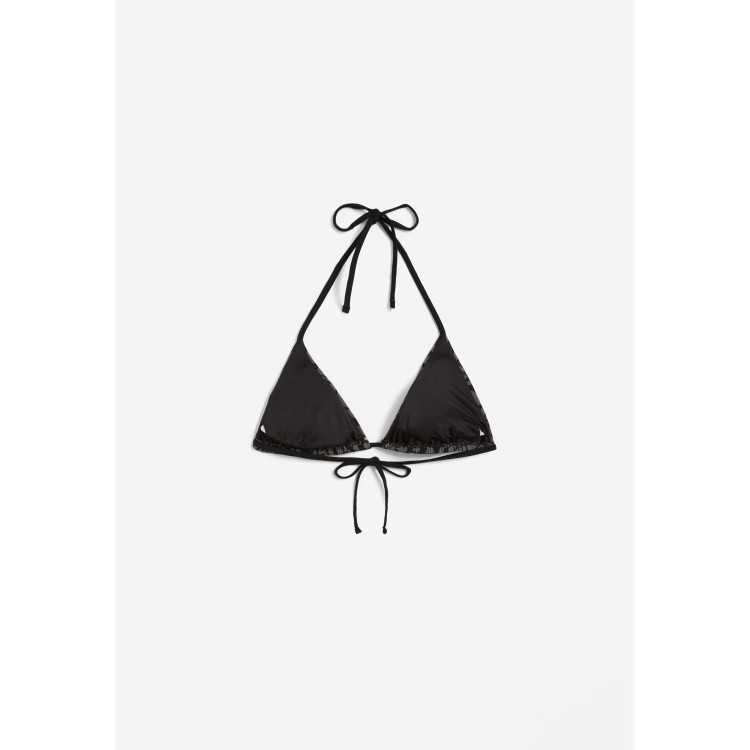 Freddy Triangel-Bikinioberteil mit Allover-Logo-Print - BLACK