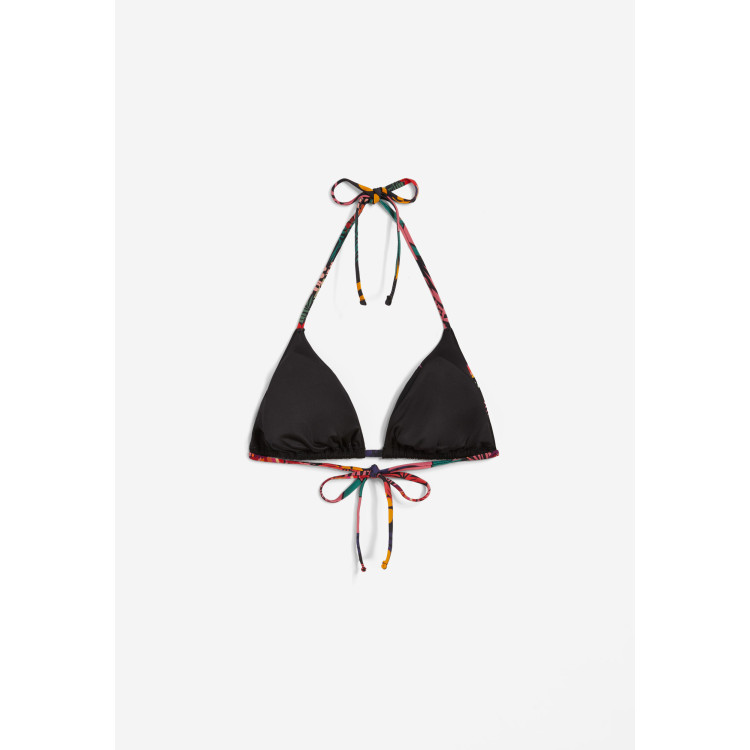 Freddy Triangel-Bikinioberteil mit mit tropischen Details - BLACK