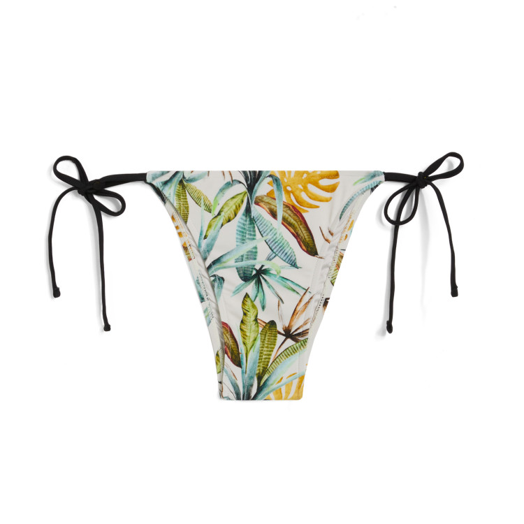 Freddy String-Bikinihose mit tropischem Blattmuster - SAND