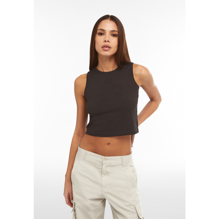 Freddy Crop Top - Cold Dyed - Schwarz