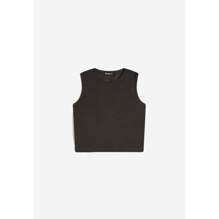 Freddy Crop Top - Cold Dyed - Schwarz