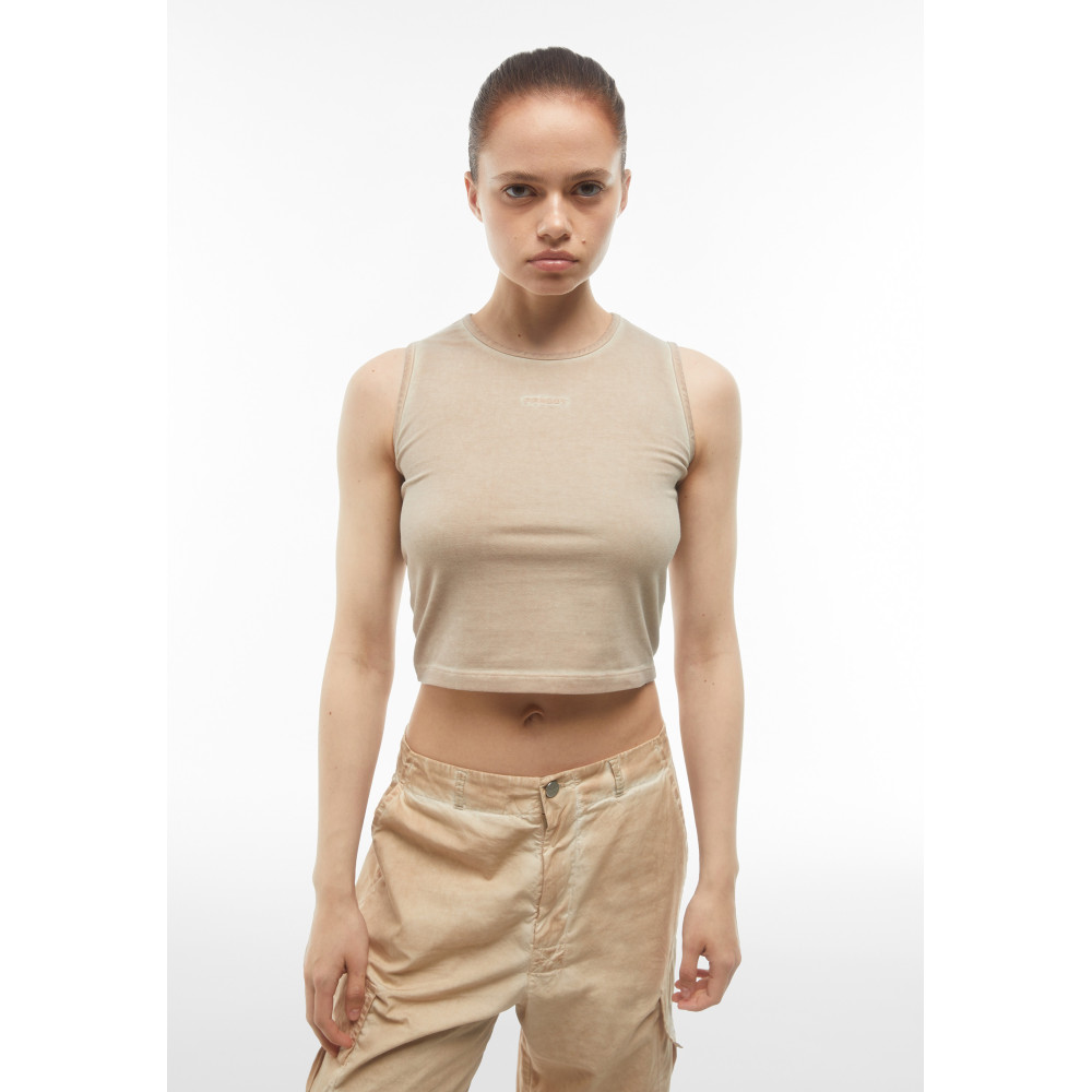 Freddy Crop Top - Cold Dyed - Beige