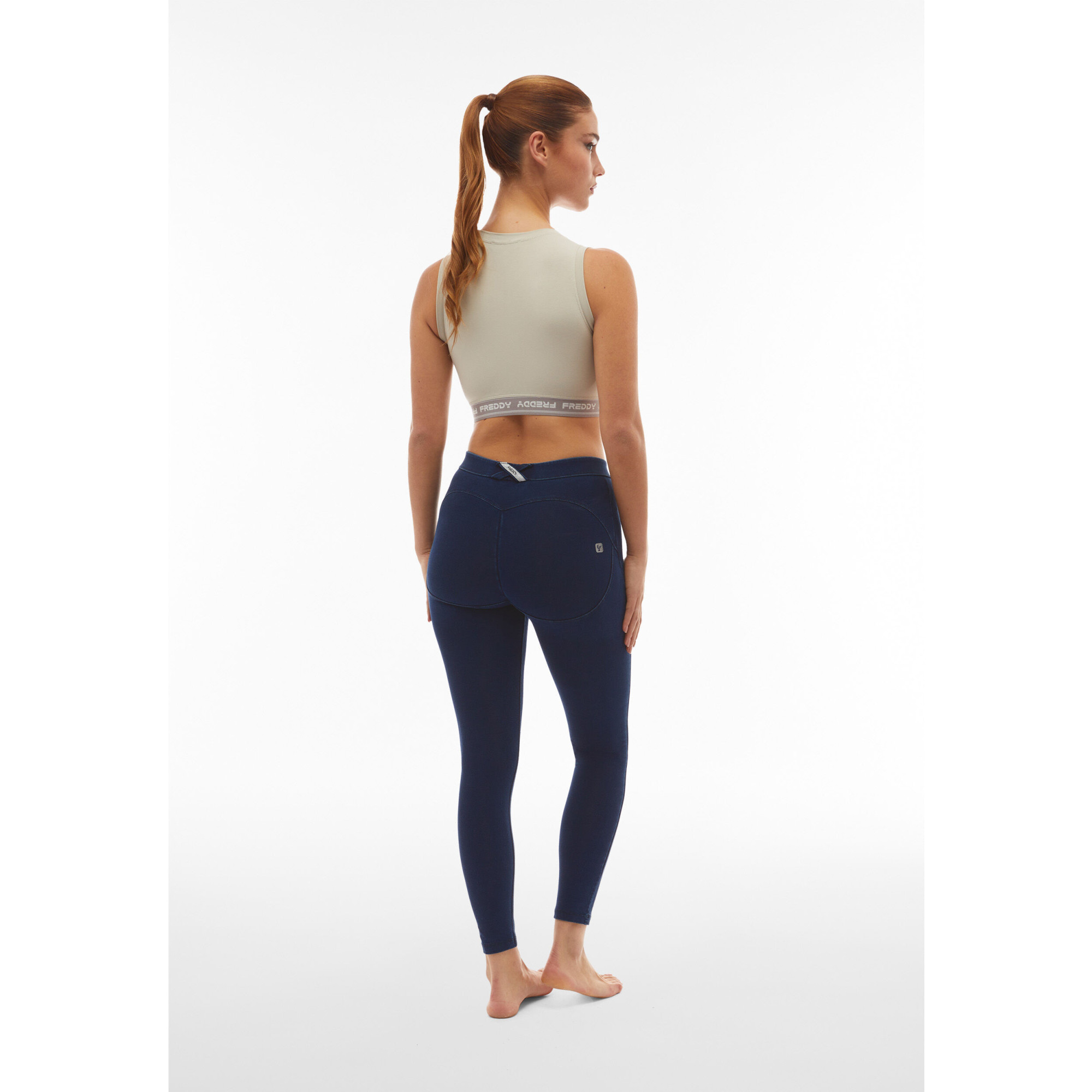 Freddy WR.UP® Core Damen Push-Up Jeans - 7/8 Regular Waist Super Skinny - Denim Indigo – Blaue Nähte - J0B