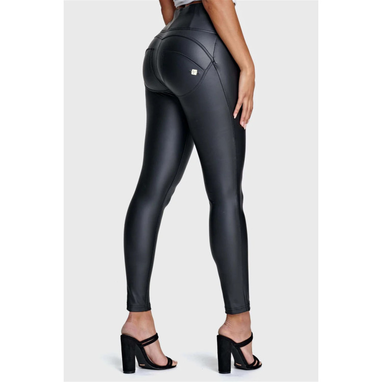 Freddy WR.UP® Vegan Leather Damen Push-Up Lederhose - High Waist Super Skinny - Schwarz