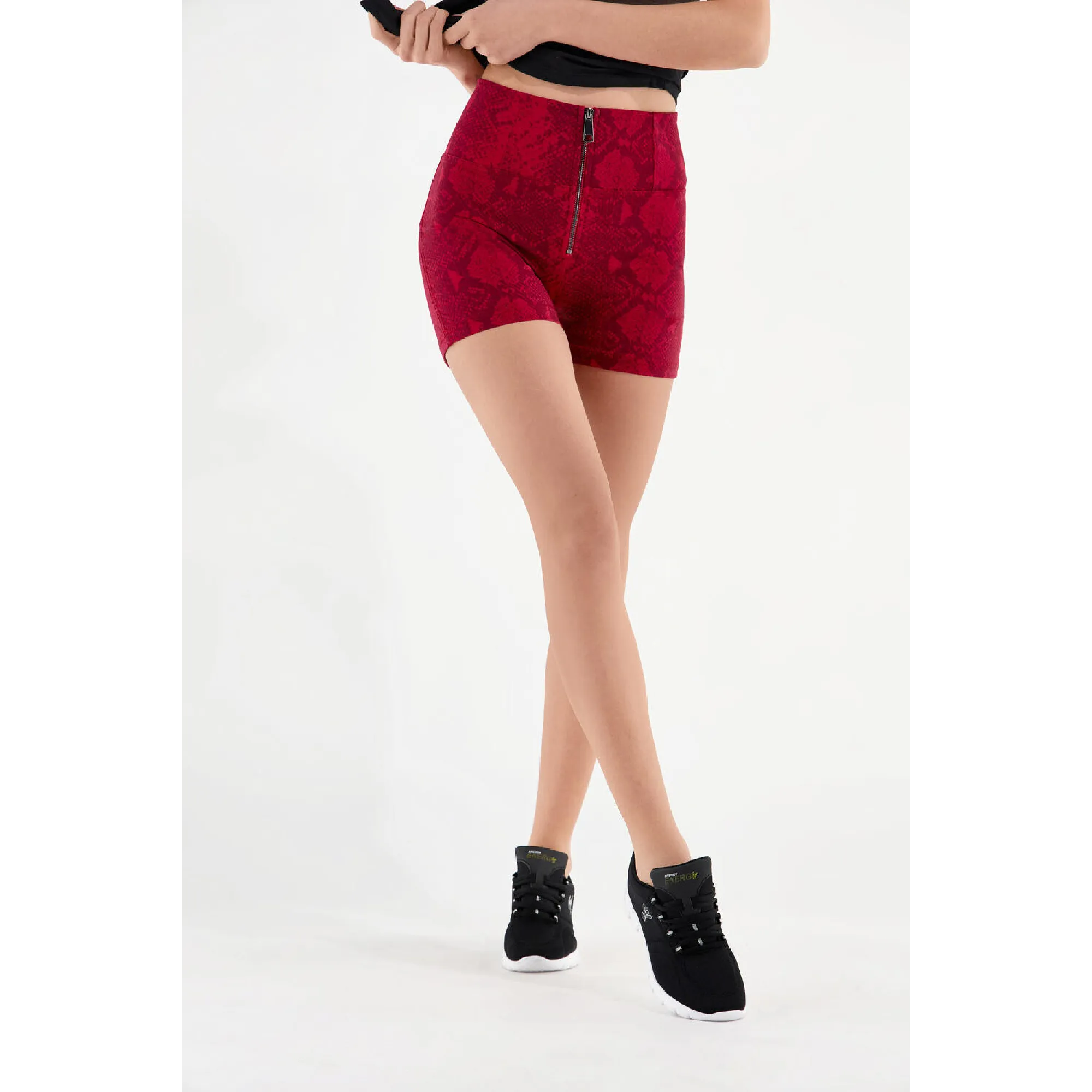 WR.UP® Shorts - High Waist - Snake-Print - Reptile Red - R111G0