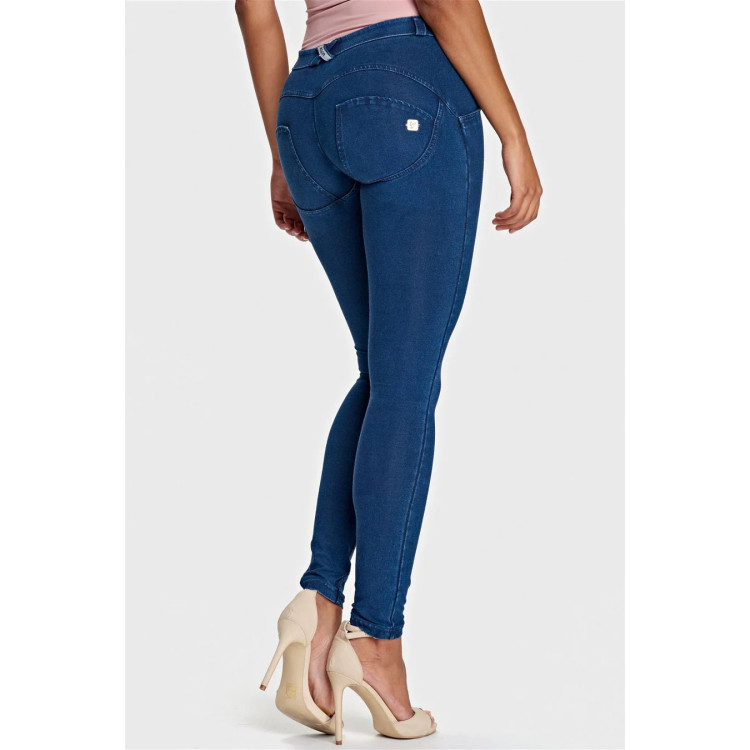 Freddy WR.UP® Damen Push-Up Jeans - Regular Waist Super Skinny - Indigoblau - Blaue Nähte