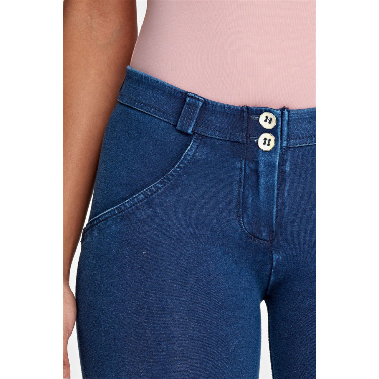 Freddy WR.UP® Damen Push-Up Jeans - Regular Waist Super Skinny - Indigoblau - Blaue Nähte