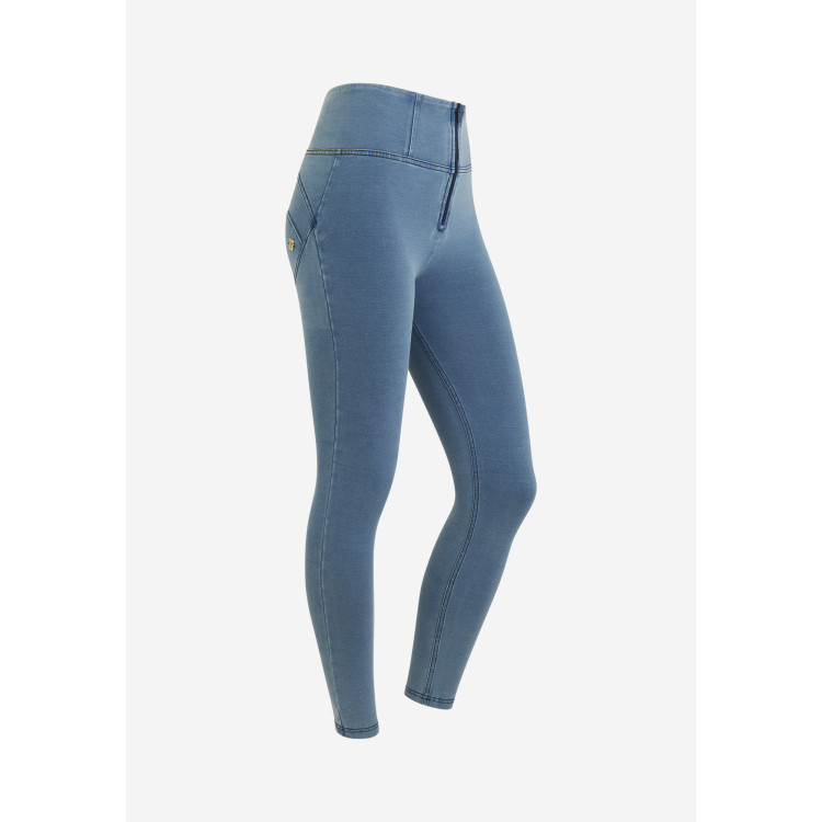 Freddy WR.UP® Damen Push-Up Jeans - 7/8 High Waist Super Skinny - Denim hell - Blaue Nähte - J107B