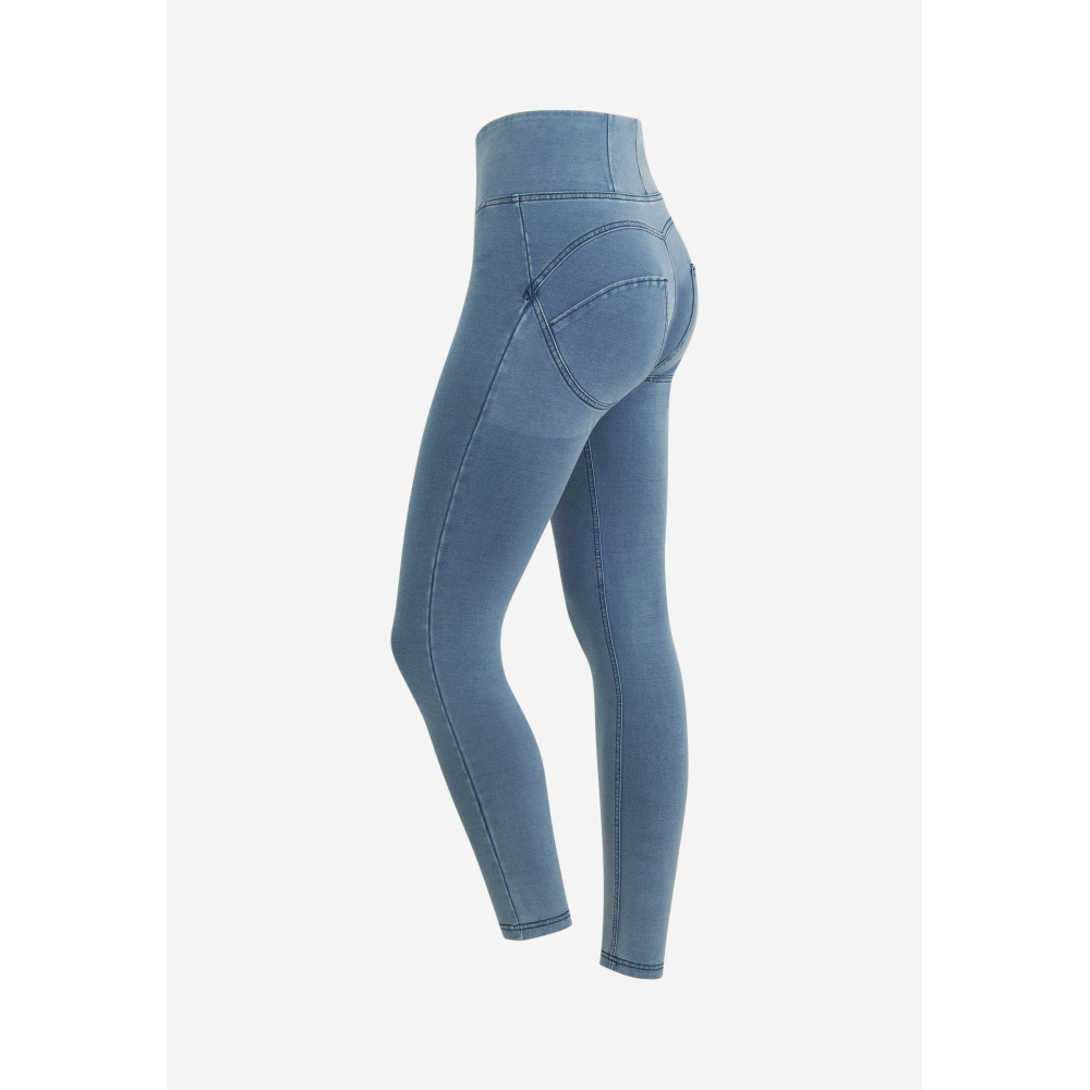 Freddy WR.UP® Damen Push-Up Jeans - 7/8 High Waist Skinny - Denim hell - Blaue Nähte - J107B