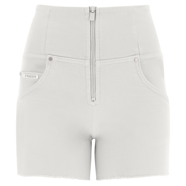 Freddy WR.UP® Snug Damen Push-Up Shorts - High Waist - Off White - W0