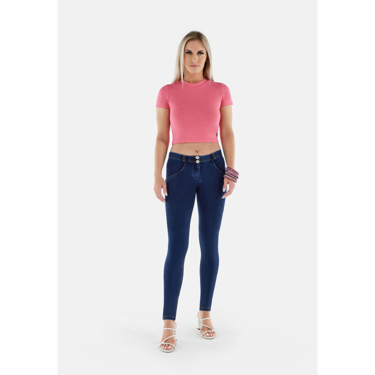 Freddy WR.UP® Damen Push-Up Jeans - Regular Waist Super Skinny - Indigoblau - Blaue Nähte