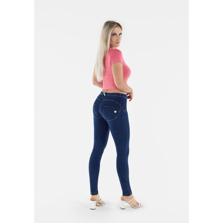 Freddy WR.UP® Damen Push-Up Jeans - Regular Waist Skinny - Indigoblau - Blaue Nähte