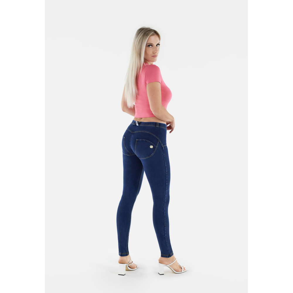 Freddy WR.UP® Damen Push-Up Jeans - Regular Waist Super Skinny - Indigoblau - Blaue Nähte