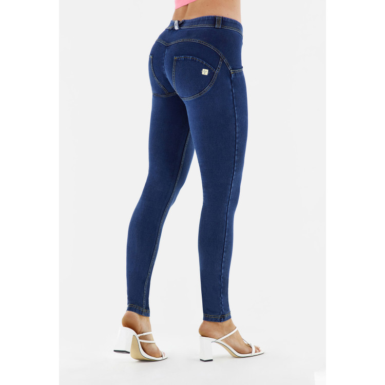 Freddy WR.UP® Damen Push-Up Jeans - Regular Waist Super Skinny - Indigoblau - Blaue Nähte