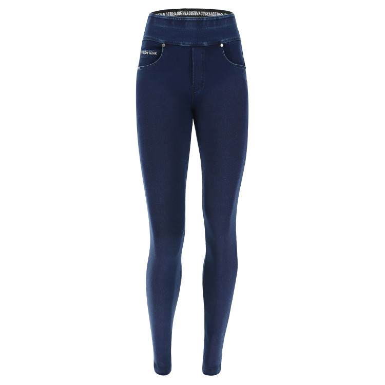 Freddy N.O.W.® Yoga Damen Comfort Jeans - Mid Waist Skinny - Blau - Blaue Nähte