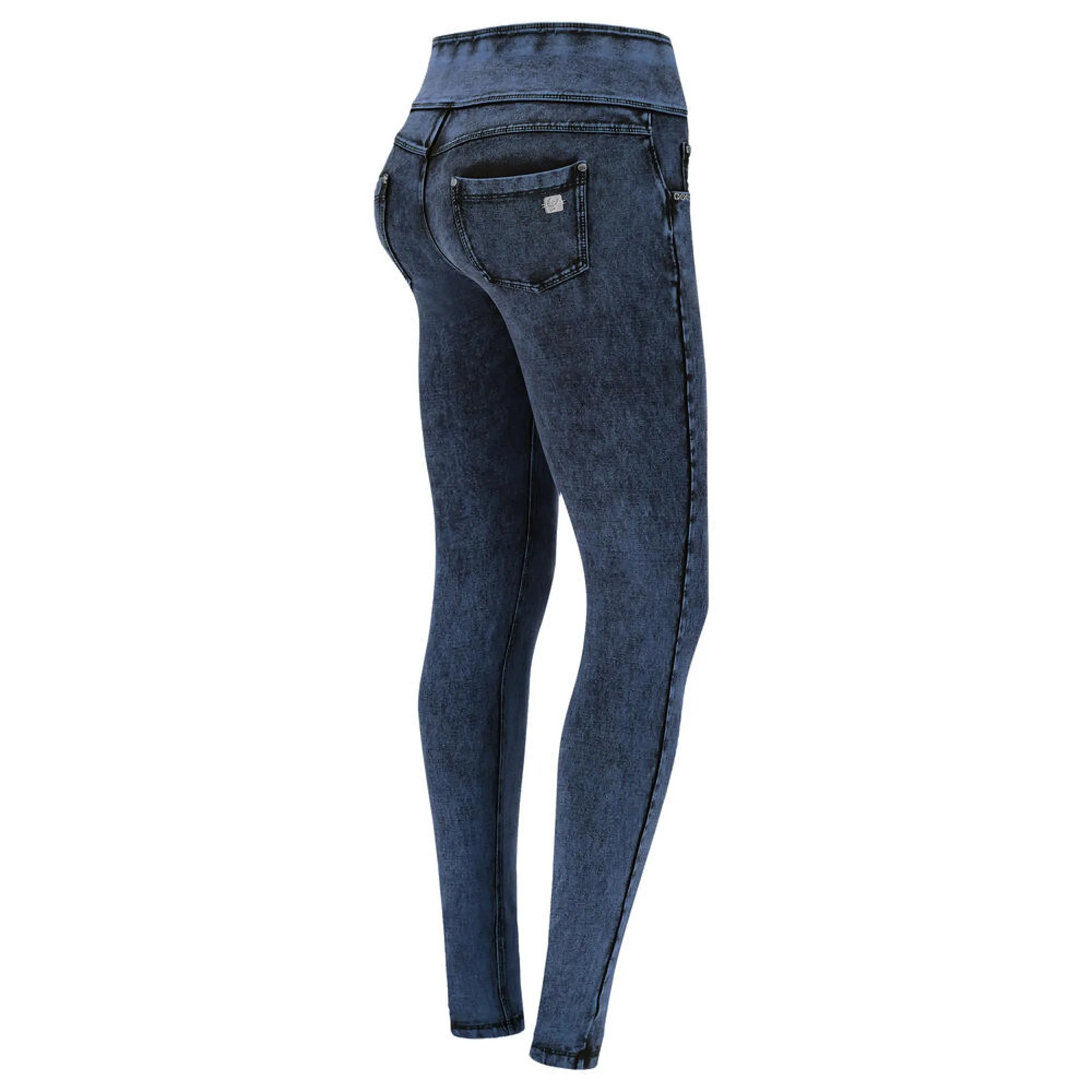 N.O.W.® Pants - High Waist Skinny - Marmor Optik - Denim Blue - J76B
